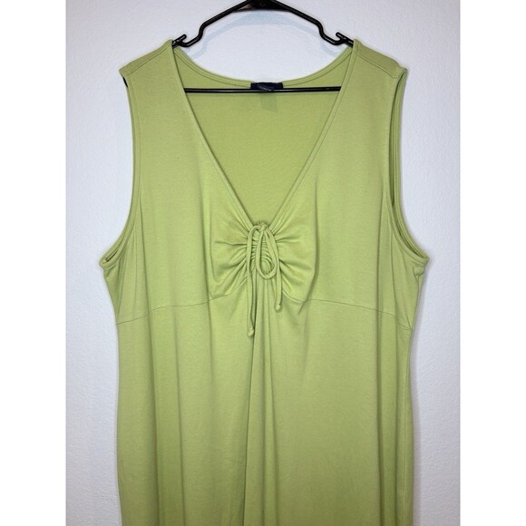 Lane Bryant Venezia Olive Green Sleeveless Maxi Dress Size 26/28 4X - Picture 3 of 9